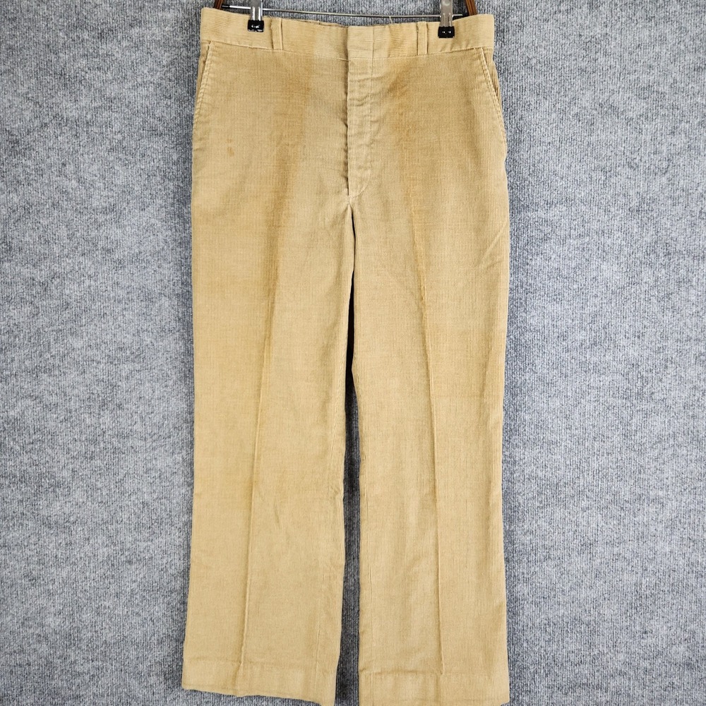 Vintage Sears, Roebuck & Co Pants Brown Corduroy Mens 32x28 Straight Leg Tan